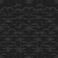Dark Minimalist Palm Tree Pattern 