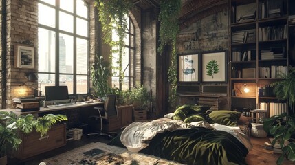 Elevate Your Productivity A Loft Workspa Transformation Urban Space Article Industrial Setting Creative Angle Industrial Interior Design