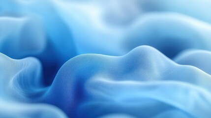 Fototapeta premium Abstract smooth flowing light blue fabric texture.