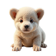 Obraz premium Cute white puppy sitting on black background