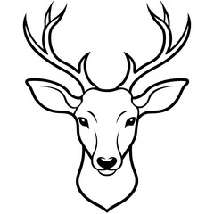 deer-head-silhouette-vector-line-art-on-white-back