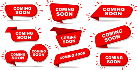 Coming soon. A set of banners coming soon. Vector Illustration