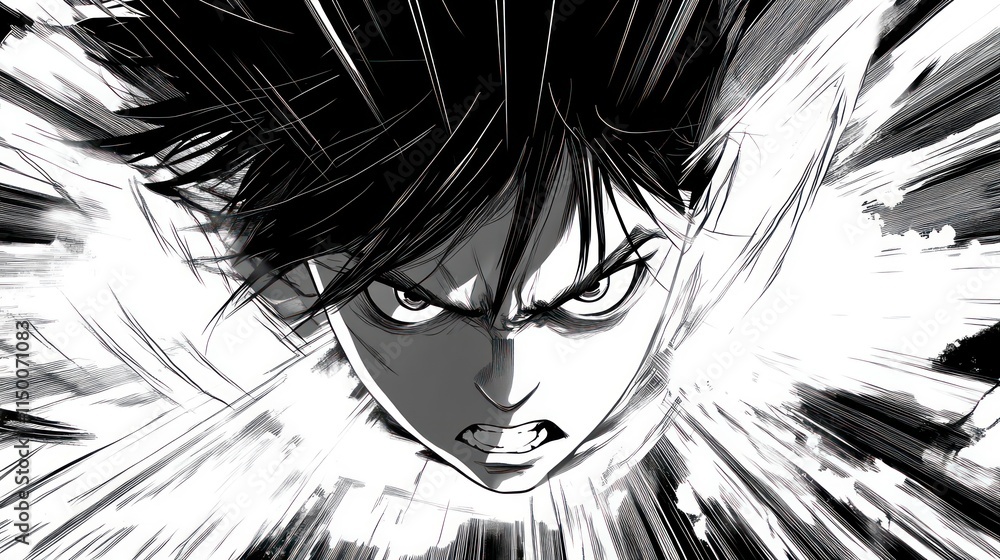 Poster experience the dynamic energy of manga and anime style comic speed lines featuring an alpha channel 