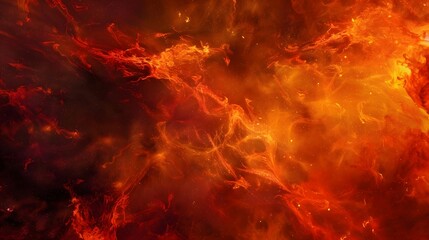 Fototapeta premium dynamic flames illuminating a fiery red and orange nebula, evoking danger and urgency. generative ai