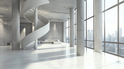 Obraz premium Transforming Spaces A Modern Industrial Loft Tour Urban City Visual Showcase Contemporary Setting Designers Perspective Industrial Interior Design