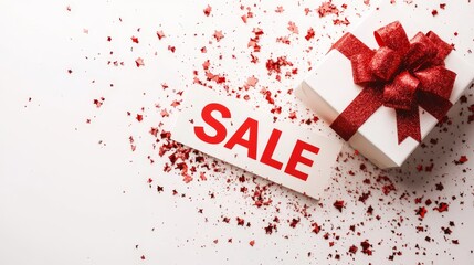 Exciting Sale on Gift Box with Festive Background
