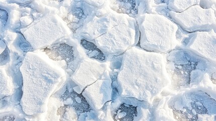 Obraz premium Snow Covered Ice Chunks On Frozen Surface