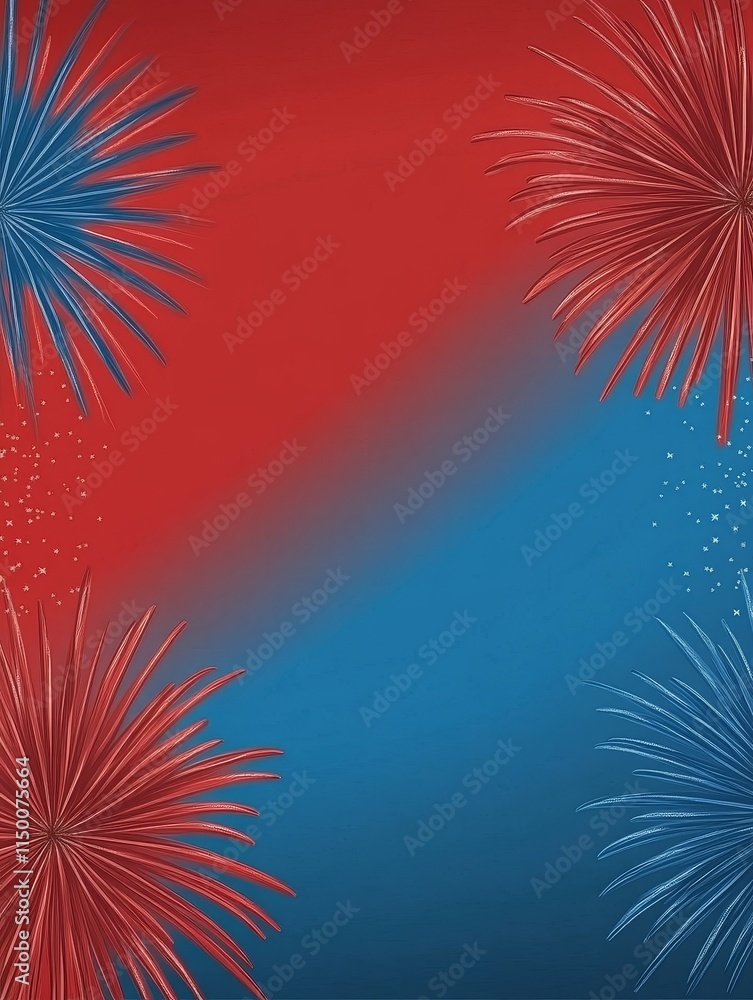 Poster an abstract holiday backdrop featuring new year fireworks with room for text. this versatile backgro