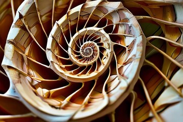 15 fibonacci shells spiraling through golden ratios