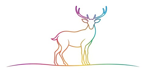 Drone Photography, Silhouette Deer Logo, Continuous Line Art, Minimalist Design, One Line Drawing, Linear Style, Wildlife Logo, Animal Logo, Elegant Logo