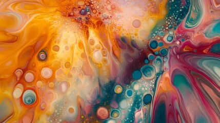 Abstract Fluid Acrylic Pouring Art Painting