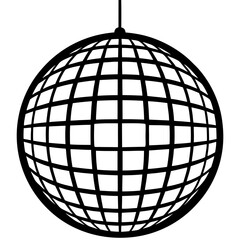 Disco Ball vector silhouette black design white background