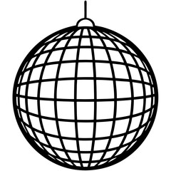 Disco Ball vector silhouette black design white background