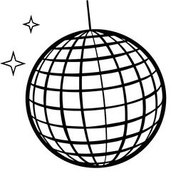Disco Ball vector silhouette black design white background