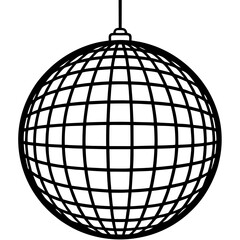 Disco Ball vector silhouette black design white background