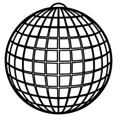 Disco Ball vector silhouette black design white background
