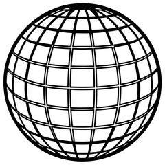 Disco Ball vector silhouette black design white background