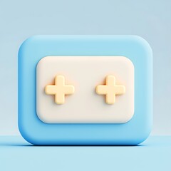 Obraz premium Soft and Minimalist Bright Blue Game Controller Button Design