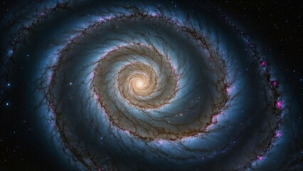 Majestic spiral galaxy in vibrant cosmic colors with luminous core