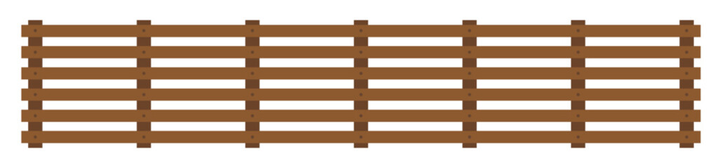 Wooden fence isolated on white background