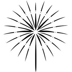 Obraz premium Fireworks Burst vector silhouette black design white background