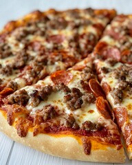 National Pizza Day Delicious Meat Lovers Pizza Pepperoni Sausage Cheese