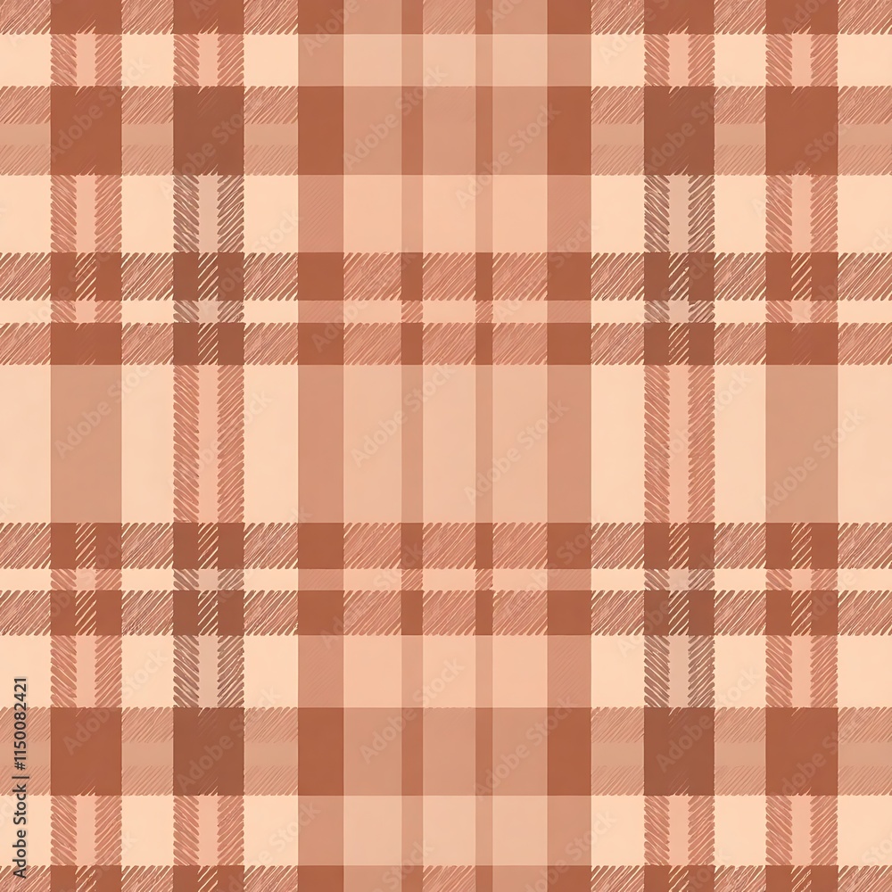 Poster warm plaid pattern: subtle and sophisticated, this seamless pattern features a warm brown and beige 
