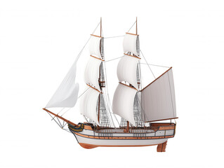 Detailed of a classic sailing ship with multiple sails and wooden structure, showcasing maritime history and craftsmanship in a beautiful for purposes.