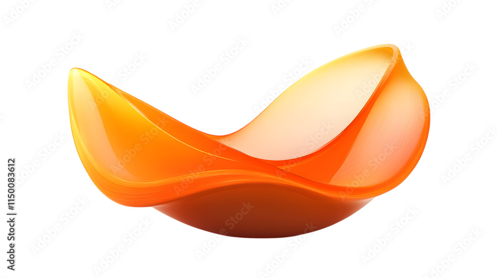 Poster abstract orange gradient wave design featuring soft curves and glowing edges isolated on white backg