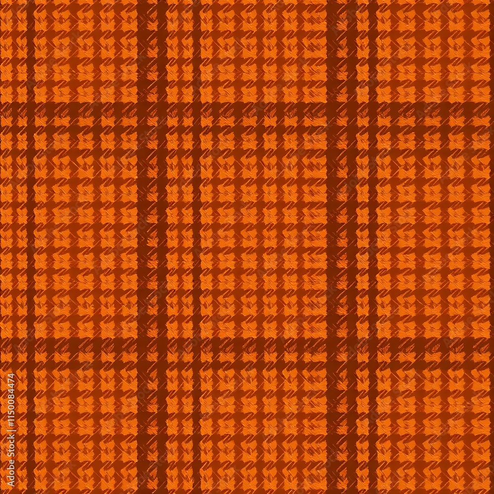 Poster orange and brown plaid pattern: a vibrant and dynamic pattern featuring a classic plaid design in wa