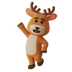 Cute Reindeer Mascot Jumping High