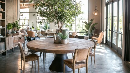 Crafting a unique culinary experience an artfully designed industrial dine space showcasing modern industrial interior design