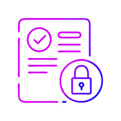 Cybersecurity audit icon with lock and checklist. Perfect for content about cybersecurity, data protection, and digital threats. Symbol of danger, viruses, and data breaches