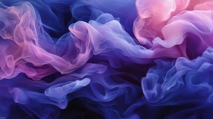 Abstract Draped Fabric in Shades of Purple and Blue