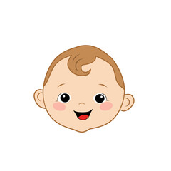 Cute little baby kid showing smiling face illustration. Vector is in flat design style. 