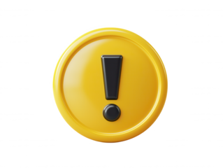 Bright Yellow Exclamation Mark Icon Symbolizing Attention and Warning in Style for Projects on the Internet