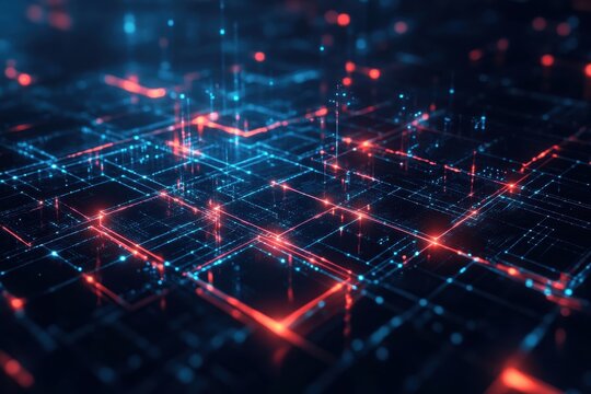 Abstract digital network data flow. (20)