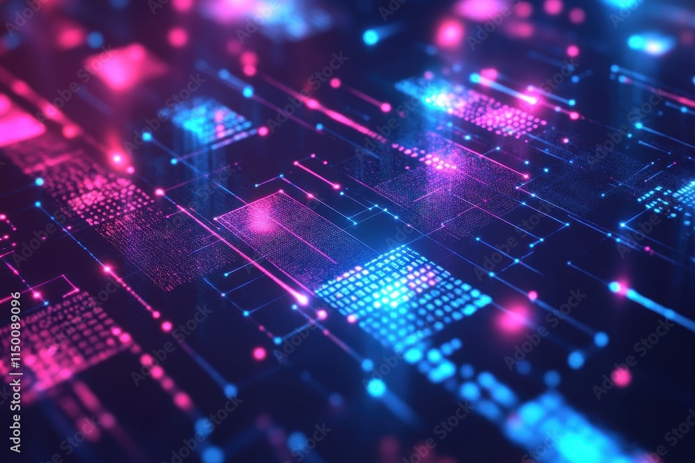 Poster abstract digital network data flow. (19)