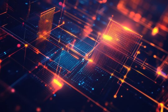 Abstract digital network data flow. (18)