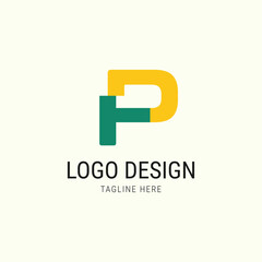 P logo design template vector. Simple vector logo brand for apparel, fashion, boutique, business and company