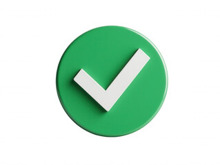 Green checkmark symbol on a round button, representing approval, success, confirmation, or completion, ideal for messages and notifications in digital communication and 