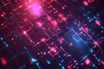 Obraz premium Abstract digital network glowing lines and nodes. (7)