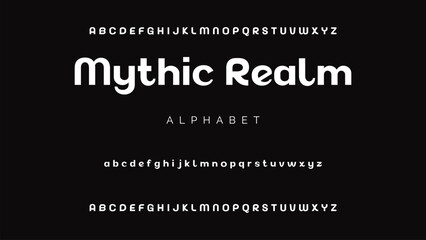 Abstract modern sans serif alphabet font.