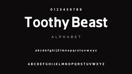Abstract modern sans serif alphabet font.