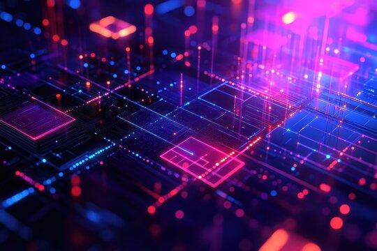 Abstract digital network data flow. (6)
