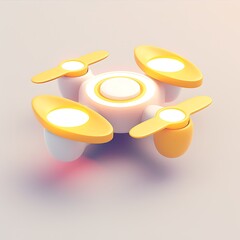 Compact and Sleek Drone Design with Bright Yellow Accents