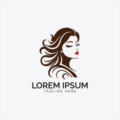 Beautiful woman logo design vector