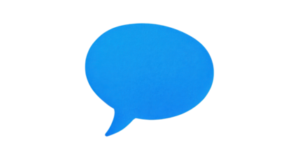 blue speech bubble, transparent background