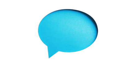 blue speech bubble, transparent background