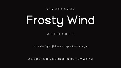 Abstract modern sans serif alphabet font.